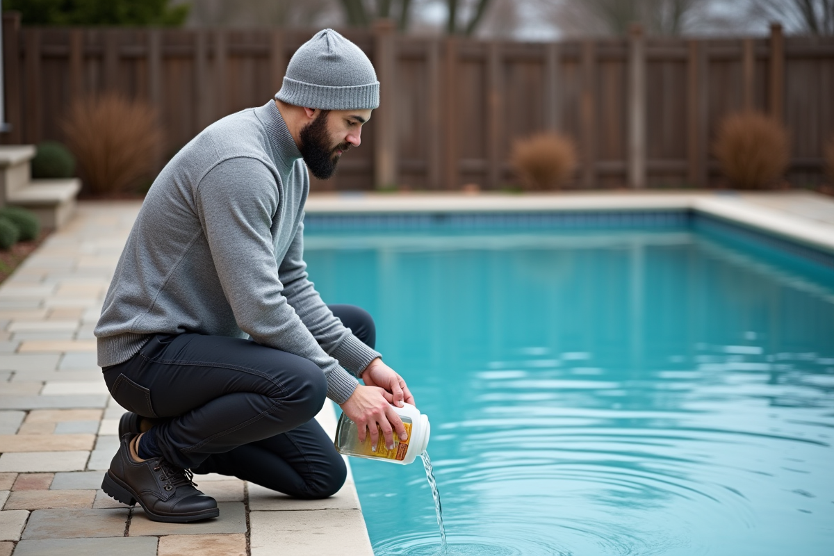 Homme verse solution d