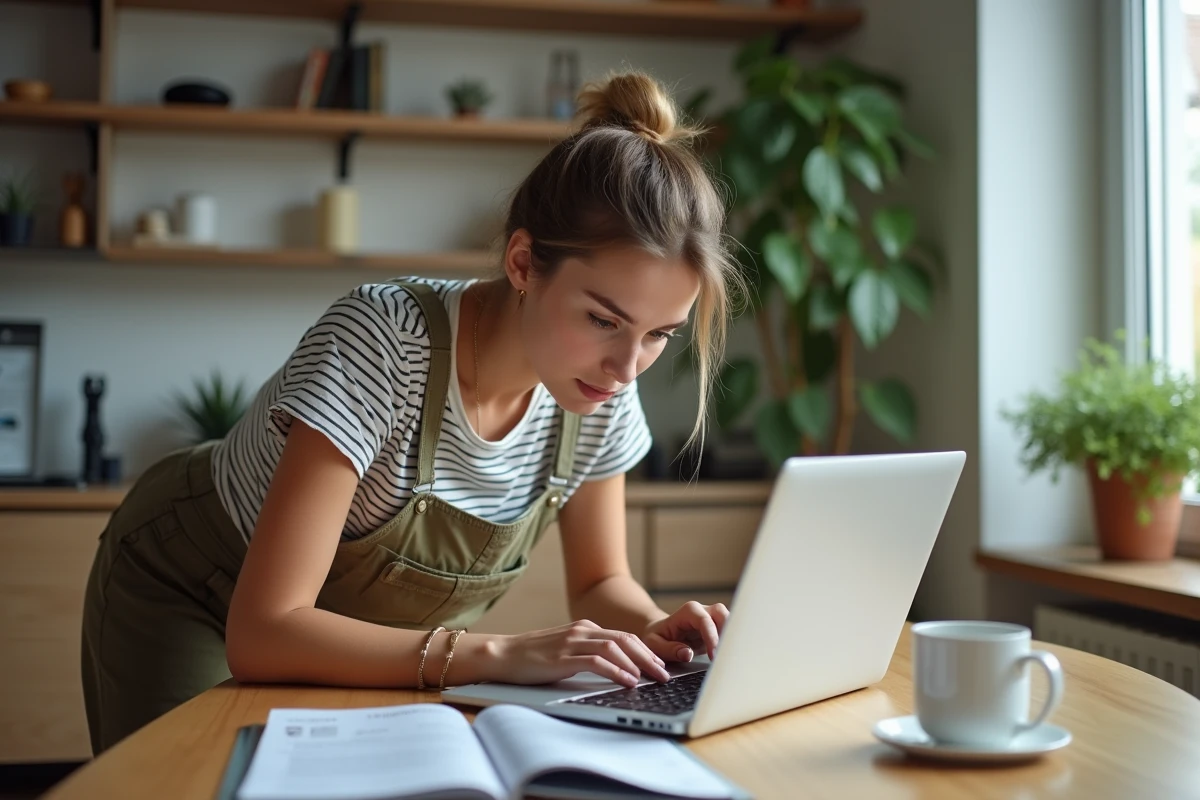 Jeune femme remplissant un formulaire d